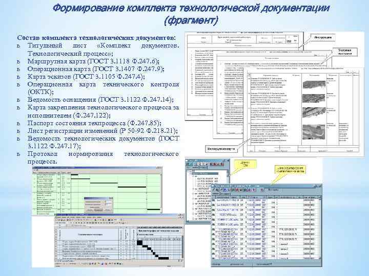 Документация технологического процесса