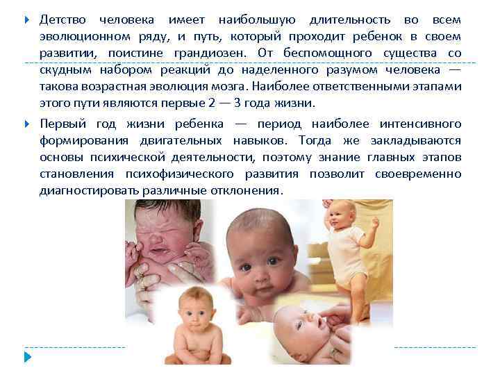  Детство человека имеет наибольшую длительность во всем эволюционном ряду, и путь, который проходит