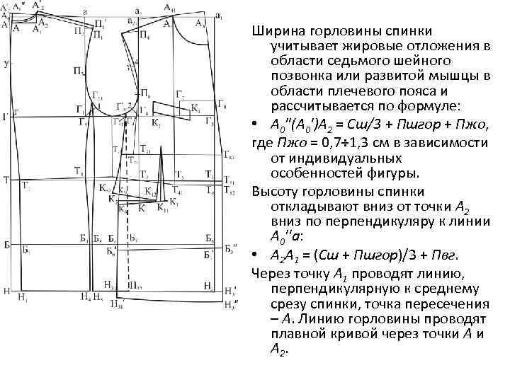 Ширина горловины спинки учитывает жировые отложения в области седьмого шейного позвонка или развитой мышцы