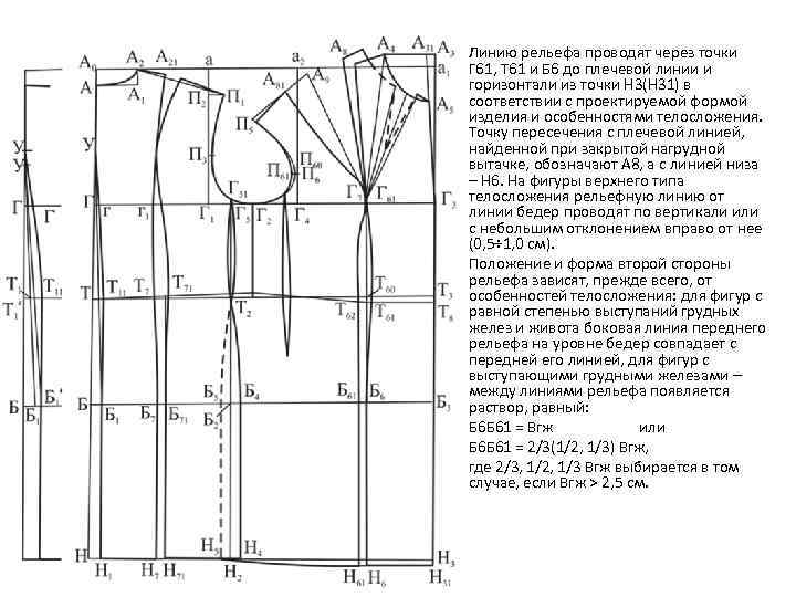 Линию рельефа проводят через точки Г 61, Т 61 и Б 6 до плечевой