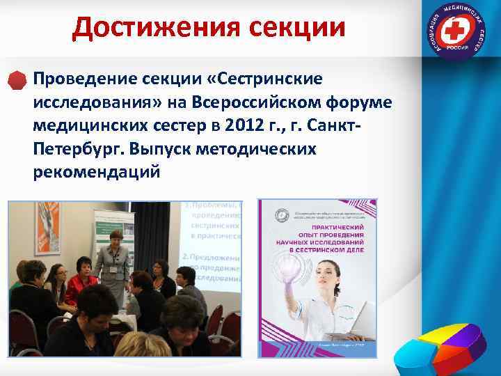 Достижения секции Проведение секции «Сестринские исследования» на Всероссийском форуме медицинских сестер в 2012 г.