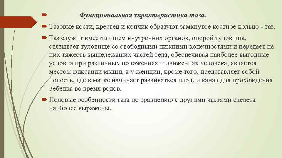  Функциональная характеристика таза. Тазовые кости, крестец и копчик образуют замкнутое костное кольцо -