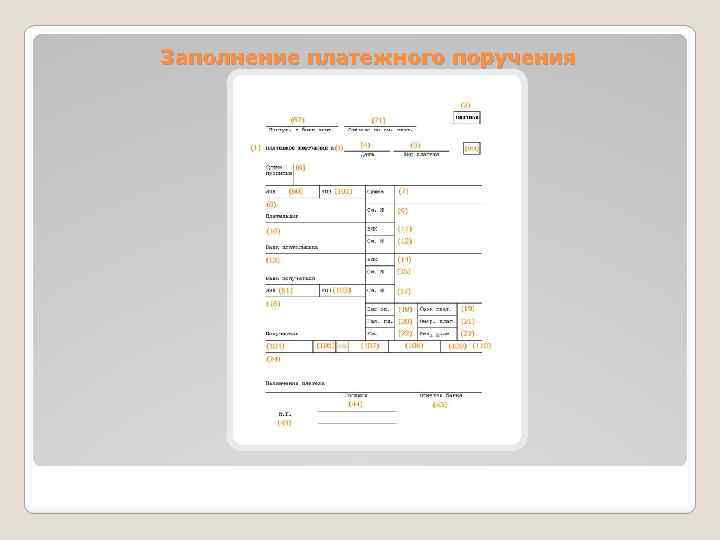 Заполнение платежного поручения 