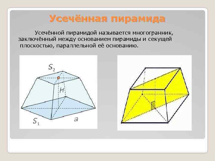 Плоскость параллельная плоскости основания пирамиды