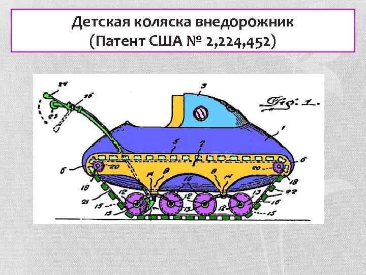 Детская коляска внедорожник (Патент США № 2, 224, 452) 