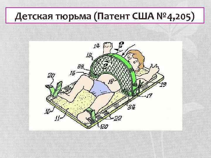 Детская тюрьма (Патент США № 4, 205) 