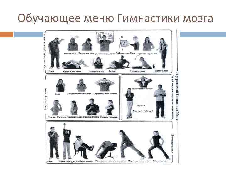 Обучающее меню Гимнастики мозга 