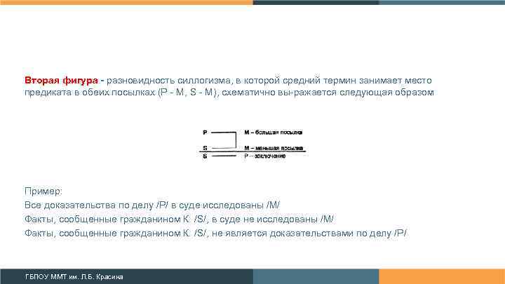 Вторая фигура разновидность силлогизма, в которой средний термин занимает место предиката в обеих посылках