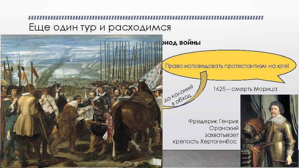 Еще один тур и расходимся 1621 – 1648 последний период войны Право исповедовать католичество