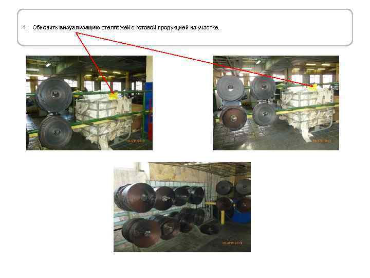 1. Обновить визуализацию стеллажей с готовой продукцией на участке. 