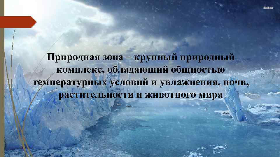 Природная зона – крупный природный комплекс, обладающий общностью температурных условий и увлажнения, почв, растительности