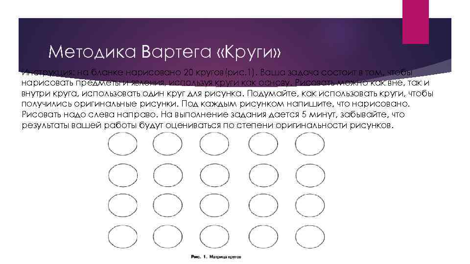 Методика Вартега «Круги» Инструкция: на бланке нарисовано 20 кругов(рис. 1). Ваша задача состоит в