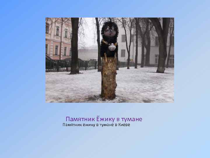 Памятник Ёжику в тумане Памятник ежику в тумане в Киеве 