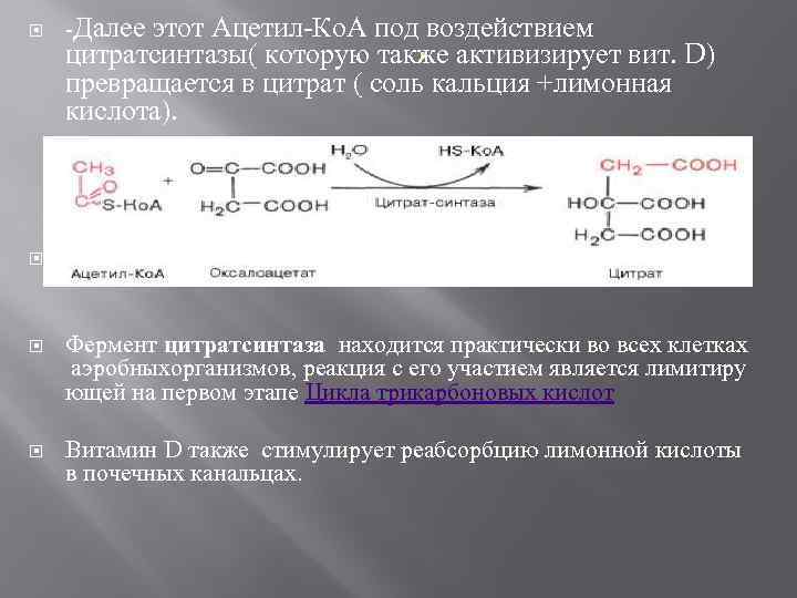  -Далее этот Ацетил-Ко. А под воздействием * Фермент цитратсинтаза находится практически во всех