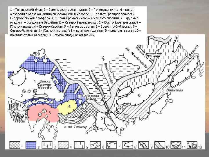 Тектоническая схема баренцева моря