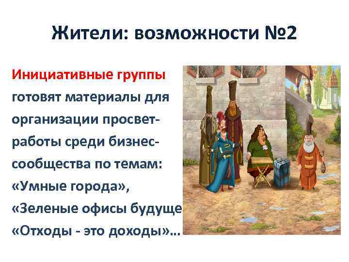 Жители: возможности № 2 Инициативные группы готовят материалы для организации просветработы среди бизнессообщества по