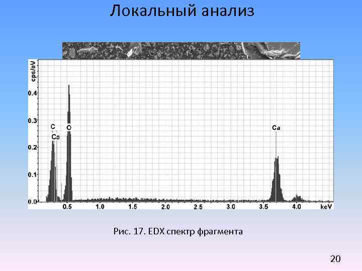 Локальный анализ Рис. 17. EDX спектр фрагмента 20 