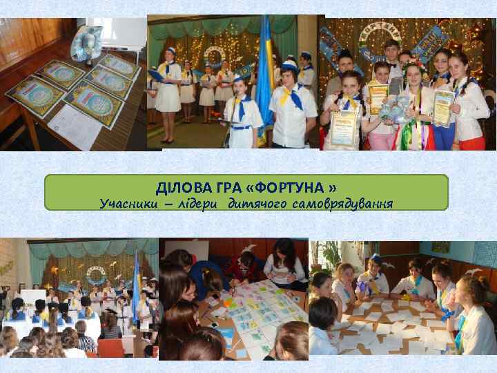 ДІЛОВА ГРА «ФОРТУНА » Учасники – лідери дитячого самоврядування 