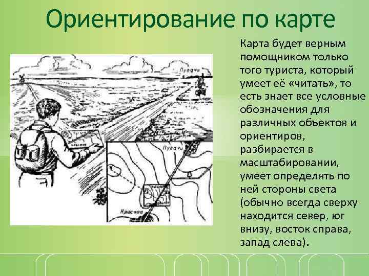 Ориентирование по карте Карта будет верным помощником только того туриста, который умеет её «читать»