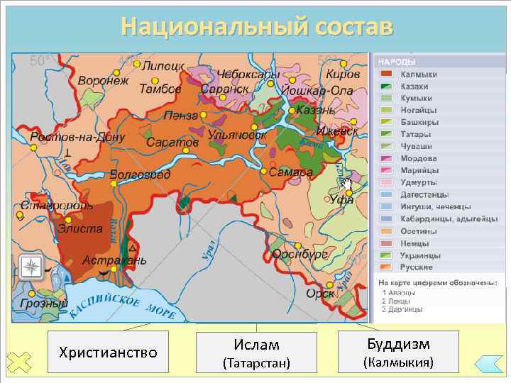 Национальный состав Поволжье – многонациональный район. Коренные чуваши марийцы мордва Пришлые булгары половцы монголы