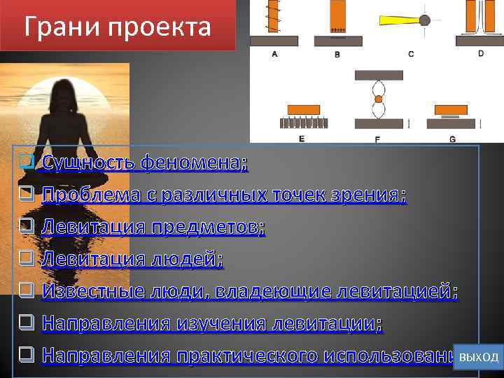 Грани проекта q Сущность феномена; q Проблема с различных точек зрения; q Левитация предметов;