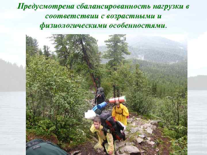 Предусмотрена сбалансированность нагрузки в соответствии с возрастными и физиологическими особенностями. 