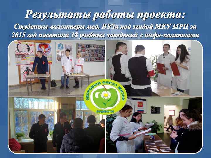 Результаты работы проекта: Студенты-волонтеры мед. ВУЗа под эгидой МКУ МРЦ за 2015 год посетили