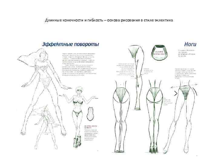 Длинные конечности и гибкость – основа рисования в стиле эклектика 