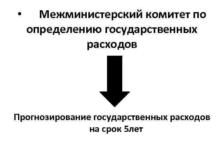  • Межминистерский комитет по определению государственных расходов Прогнозирование государственных расходов на срок 5