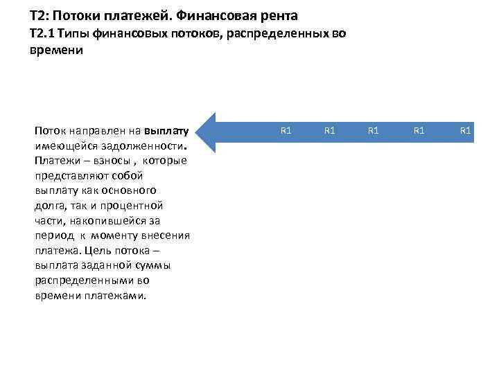 Т 2: Потоки платежей. Финансовая рента Т 2. 1 Типы финансовых потоков, распределенных во