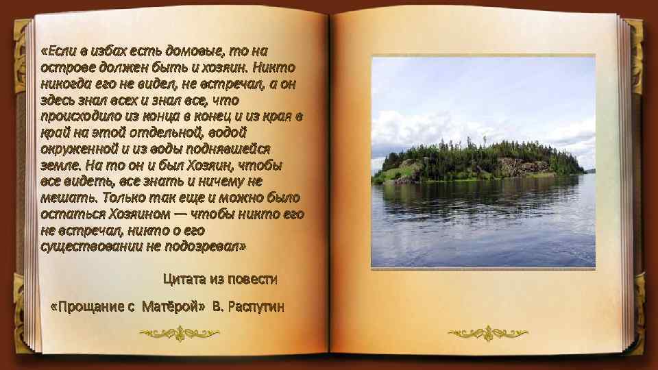  «Если в избах есть домовые, то на острове должен быть и хозяин. Никто