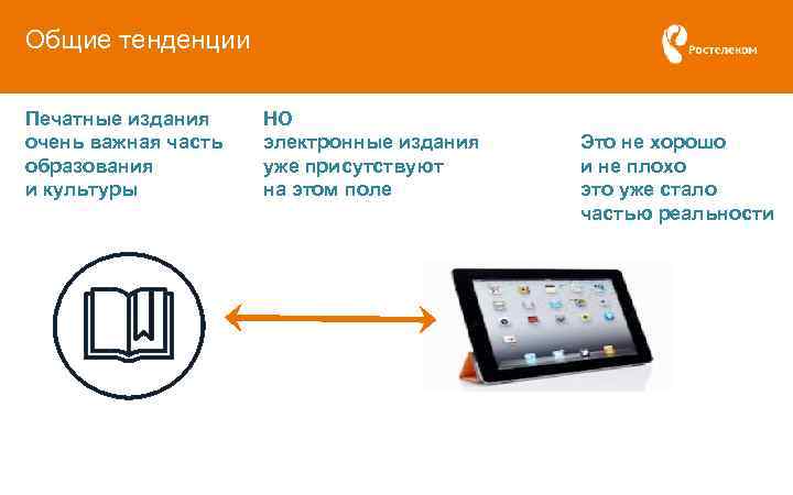 Общие тенденции Печатные издания очень важная часть образования и культуры НО электронные издания уже