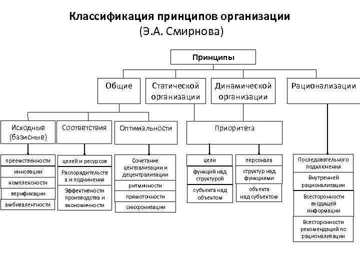 Понятие и классификация принципов организации