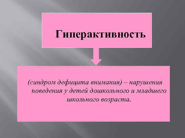 Гиперактивность (синдром дефицита внимания) – нарушения поведения у детей дошкольного и младшего школьного возраста.