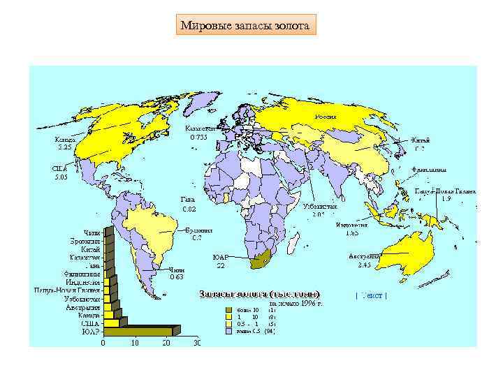 Мировые запасы золота 