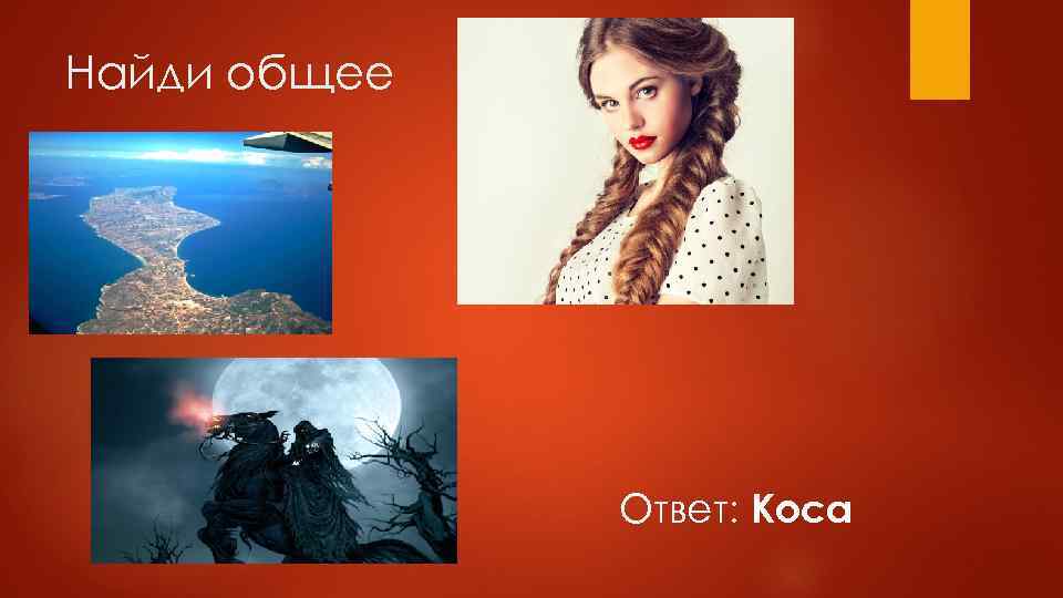 Найди общее Ответ: Коса 