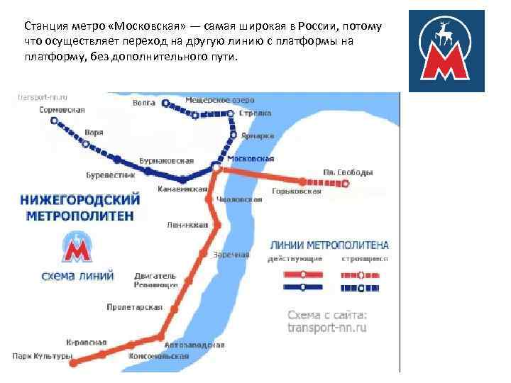 Станция метро «Московская» — самая широкая в России, потому что осуществляет переход на другую