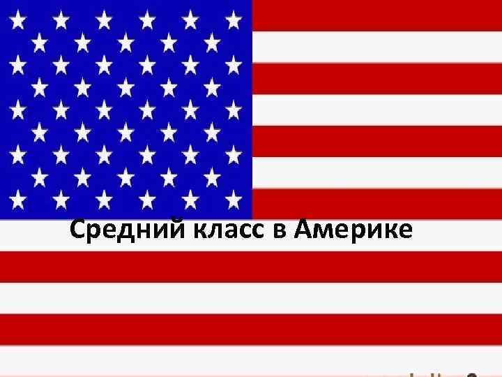 Средний класс в Америке 