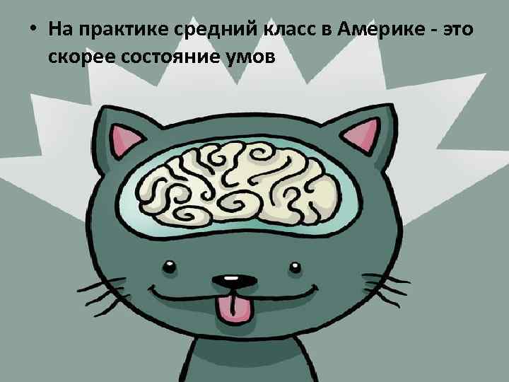  • На практике средний класс в Америке - это скорее состояние умов 