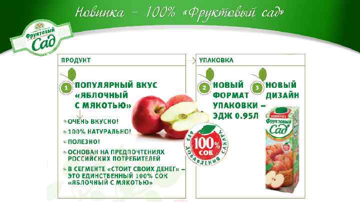 Новинка – 100% «Фруктовый сад» 