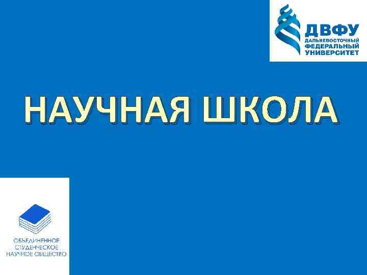 НАУЧНАЯ ШКОЛА 