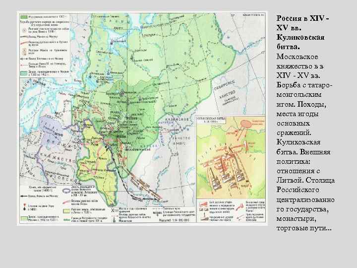 Россия в XIV XV вв. Куликовская битва. Московское княжество в в XIV - XV