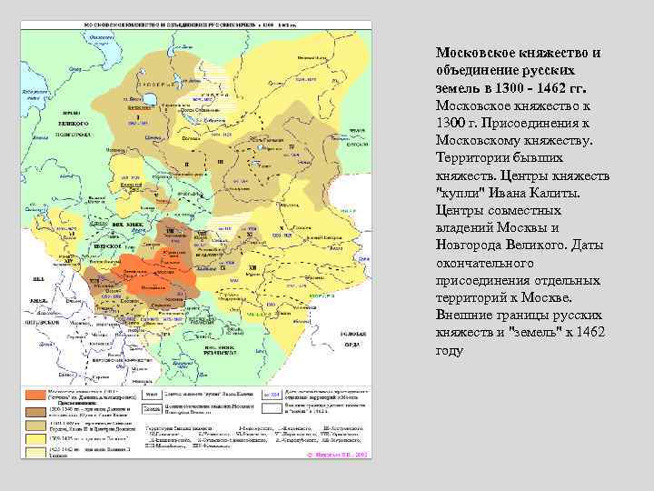 Московское княжество и объединение русских земель в 1300 - 1462 гг. Московское княжество к