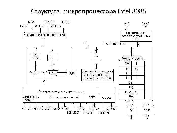 Структурная схема микропроцессоров