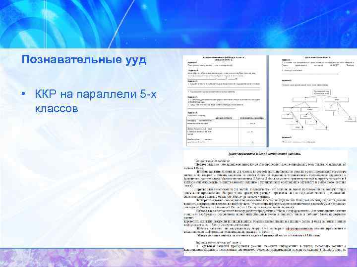 Познавательные ууд • ККР на параллели 5 -х классов 