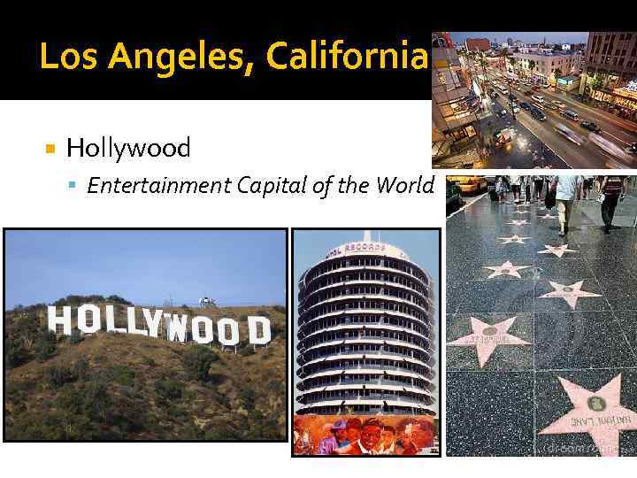 Los Angeles, California Hollywood Entertainment Capital of the World 