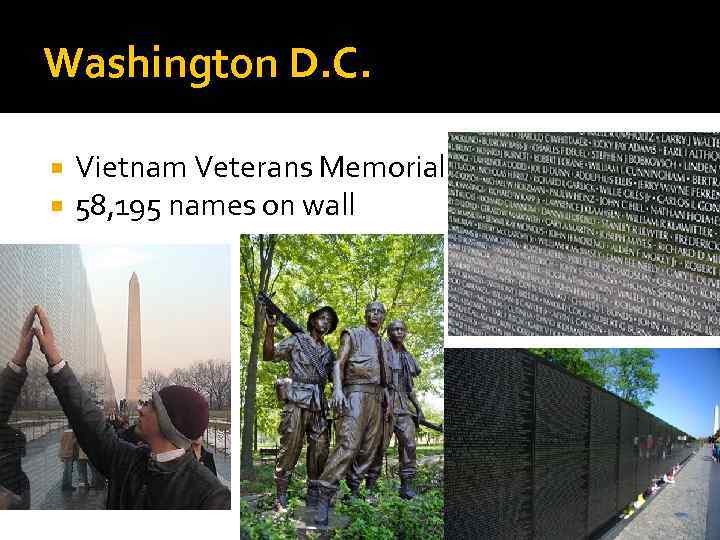 Washington D. C. Vietnam Veterans Memorial 58, 195 names on wall 