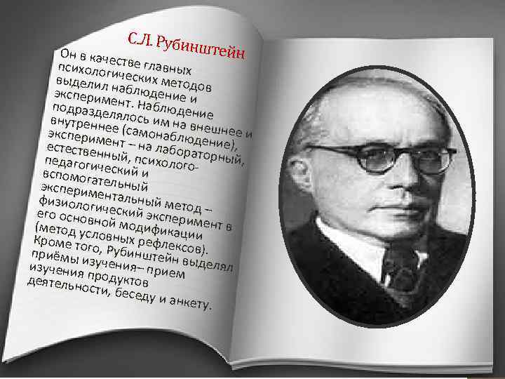 С. Л. Руби нштейн Он в кач ест психолог ве главных выделил ических методо