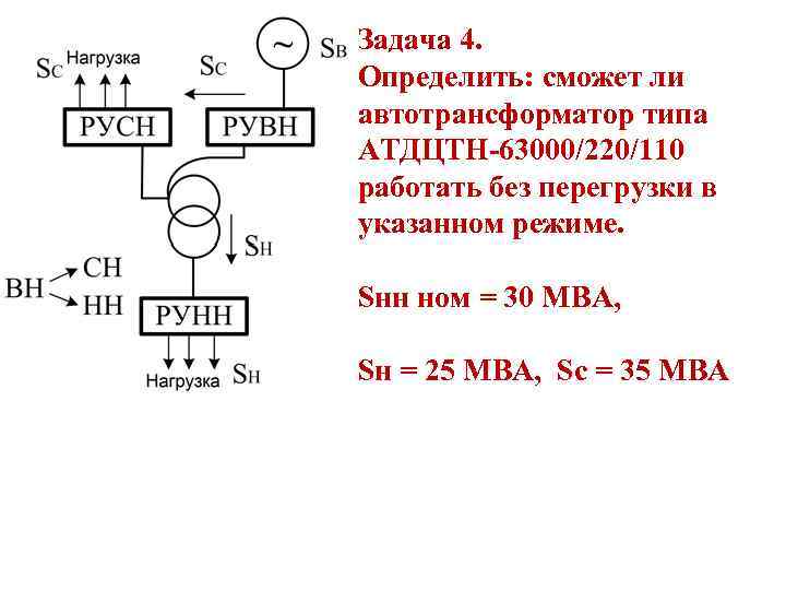 Задача 4. Определить: сможет ли автотрансформатор типа АТДЦТН-63000/220/110 работать без перегрузки в указанном режиме.