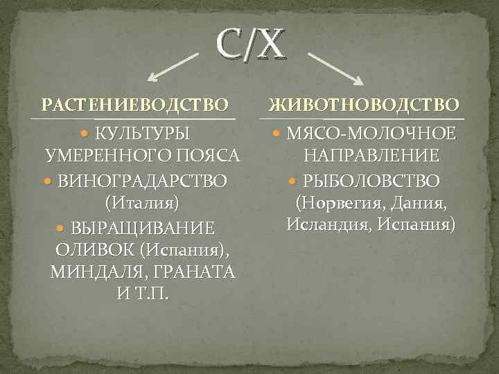     С/Х РАСТЕНИЕВОДСТВО  ЖИВОТНОВОДСТВО КУЛЬТУРЫ  МЯСО-МОЛОЧНОЕ УМЕРЕННОГО ПОЯСА 